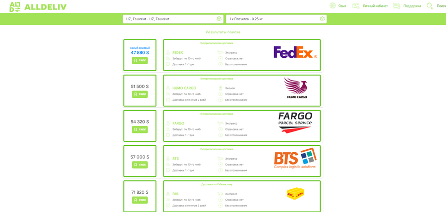 Платформа-агрегатор курьерских служб